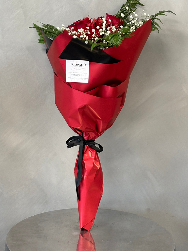Classic Red Premium Long Stemmed Rose Bouquet x12 (vase not included)