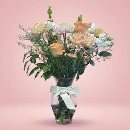 Blushing Blooms Bouquet in vase