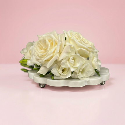 Fresh floral cake décor - Rose & Freesia (White)