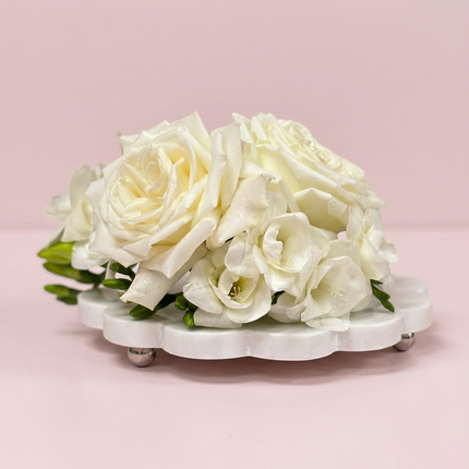 Fresh floral cake décor - Rose & Freesia (White)