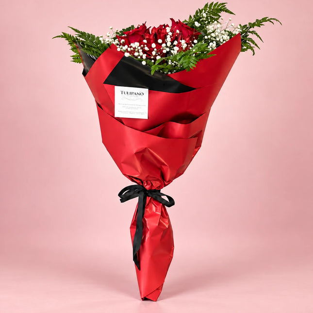 Classic Red Premium Long Stemmed Rose Bouquet x12 (vase not included)